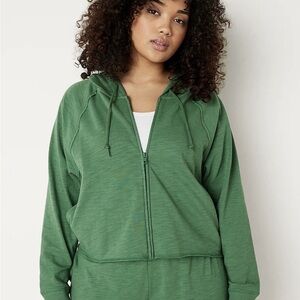 PINK Victoria's Secret Forest Green Zip-Up Hoodie